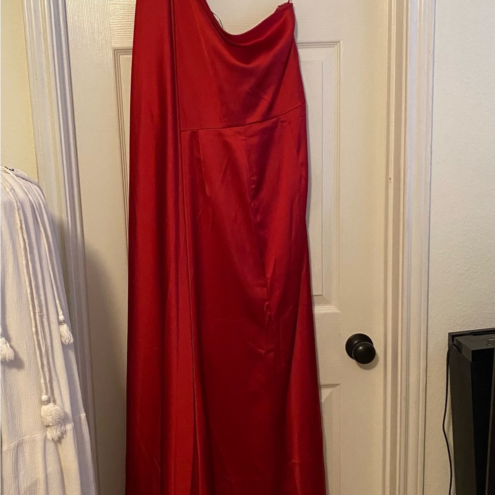 SHEIN Vibrant Red Satin Fabric